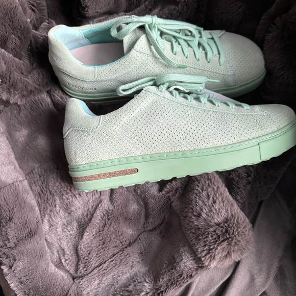 Birkenstock Matcha Green Platform Sneakers Size 39 Perforated Leather - Picture 9 of 12